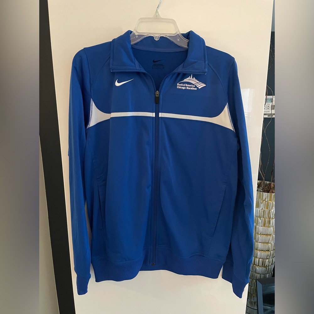 Vintage NIKE Chicago Marathon Jacket Unisex Blue Race Start Training Size Small